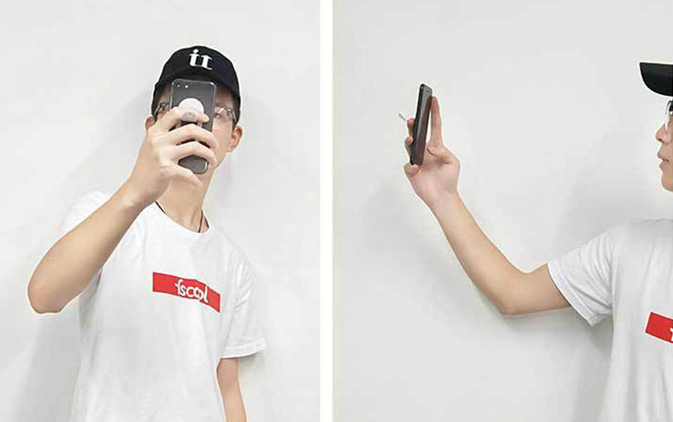 使用手机支架拍照