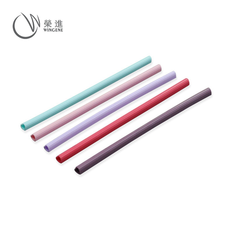 亚马逊热销食品级循环硅胶吸管彩色软吸管|环保硅胶爱心趣味吸管
