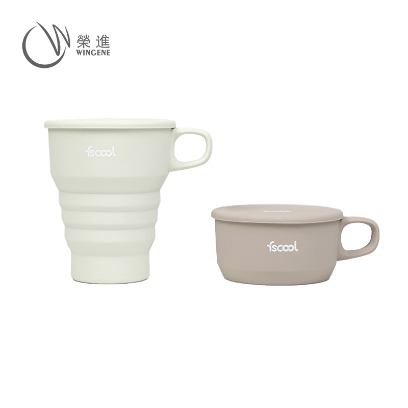 热销款硅胶折叠马克杯|硅胶折叠咖啡杯-深圳荣进硅胶马克杯定制