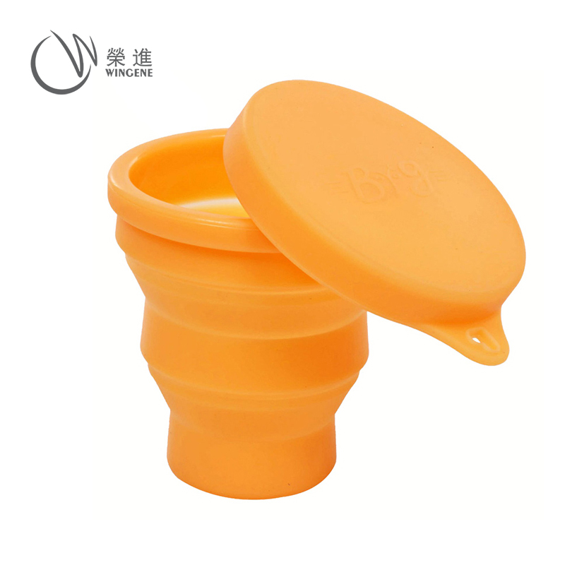 伸缩硅胶折叠杯|耐高温便携式可折叠水瓶|户外旅行硅胶折叠杯-