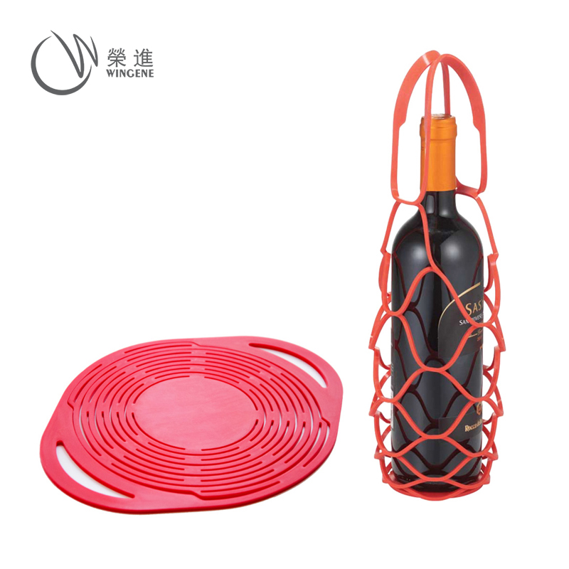 食品级硅胶提篮|折叠式红酒硅胶提篮|抗拉硅胶网袋-深圳硅胶提篮直销批发厂家