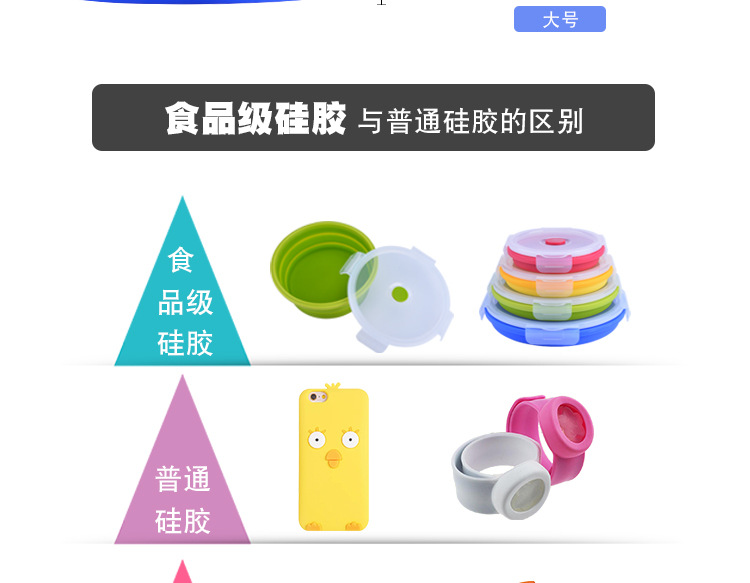 食品级可伸缩硅胶饭盒