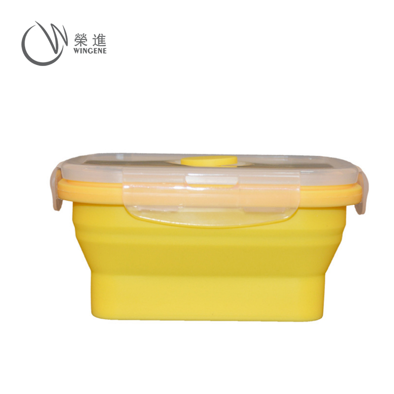 方形折叠硅胶碗|便捷户外旅行硅胶折叠碗-深圳荣进硅胶碗定制批发厂家(图10) 户外便携防水耐热可折叠硅胶饭盒