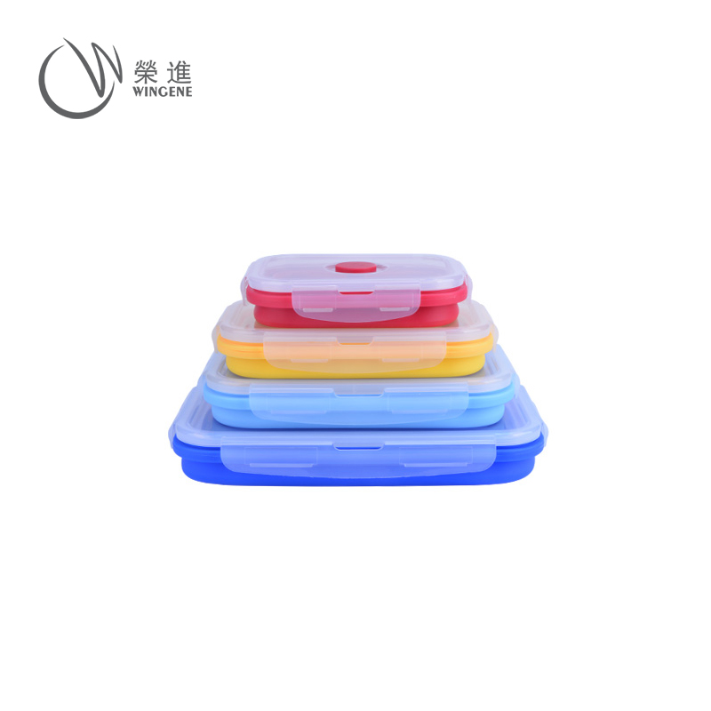 硅胶冰桶|啤酒冰桶|ice cube maker genie制块冰桶-荣进硅胶冰桶定制厂家(图14) 方形折叠硅胶饭盒