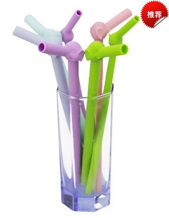 小象卡通可爱硅胶吸管