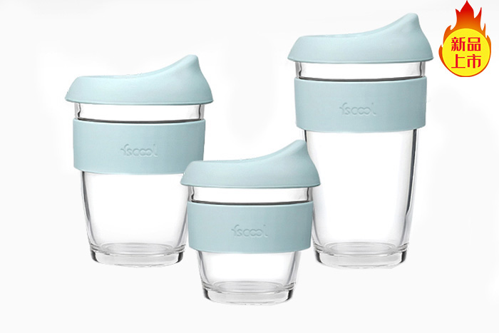 新款咖啡杯，硅胶杯套+硅胶杯盖